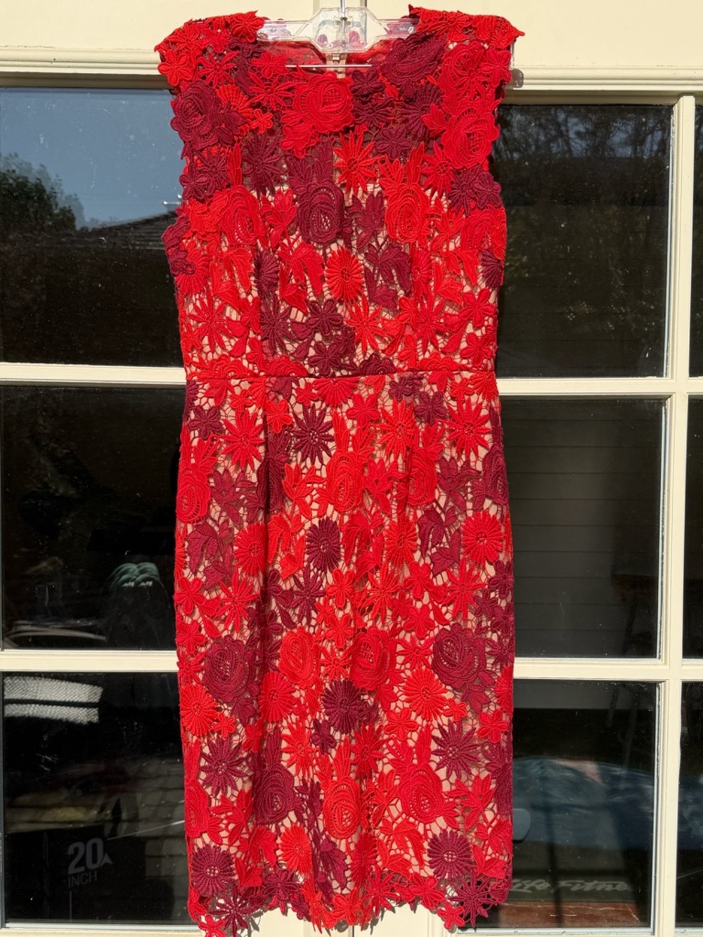 HD in Paris Red and Wine Floral Lace Cocktail Dress